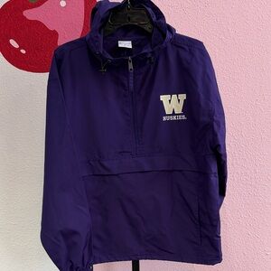 Champion University of Washington Huskies Purple Windbreaker Pullover Size S
